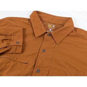 Mountain Hardwear Fishing Mens XL Shirt Vented Long Sleeve Orange Rust Quick Dry